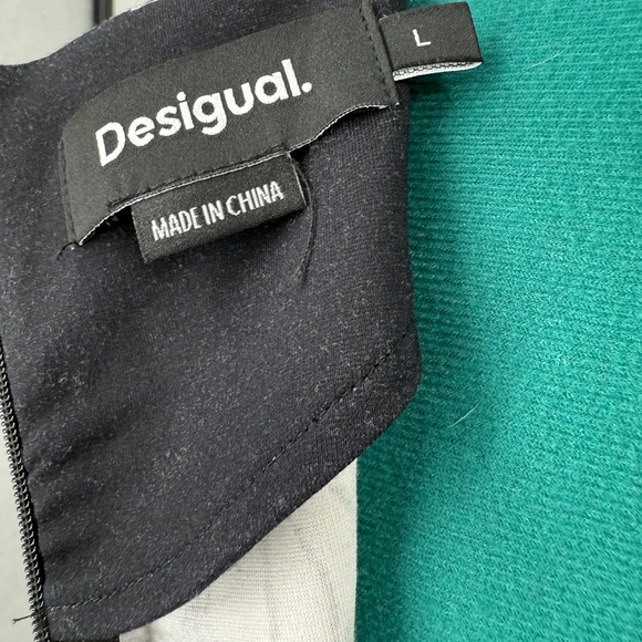 Desigual Slim Fit Floral Sheet Jersey Mini Dress in Black NWOT - Picture 8 of 8